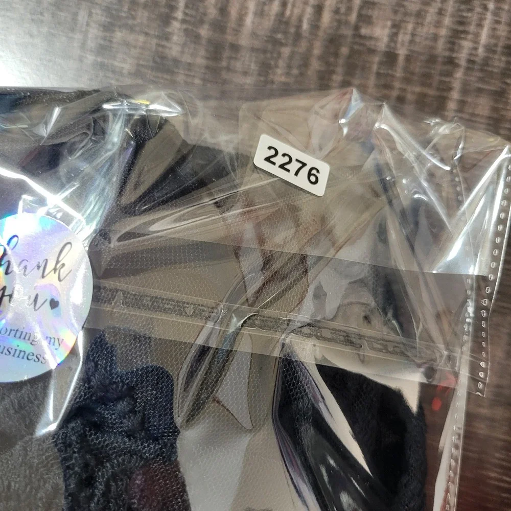 Maurices Womens One Size Black Sheer Lace‎ Open Front Kimono Cardigan Gothic - Picture 8 of 9